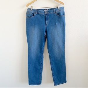 Chico’s Medium Wash High Rise Skinny Crop Jeans 2.5 Ankle Large